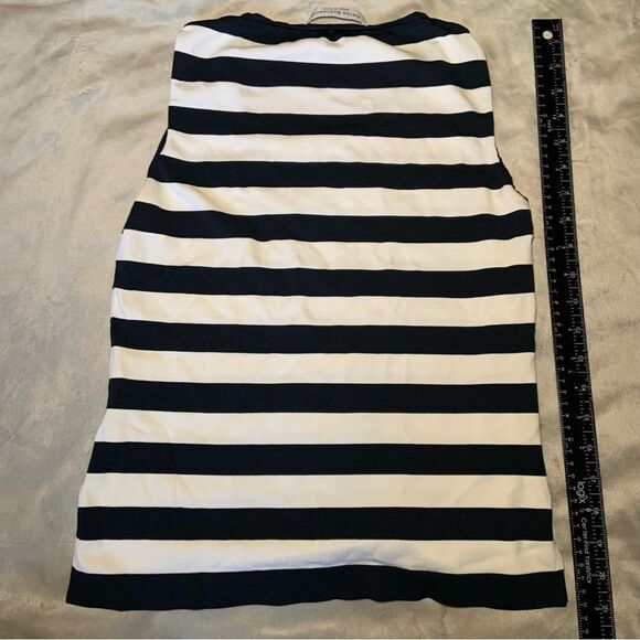 Amina Rubinacci striped navy (almost black) & white tank Top in Sz 44 - Picture 7 of 10
